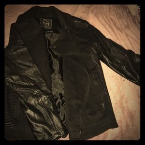 Zara Black Jeans Leather Biker Jacket |Mens|